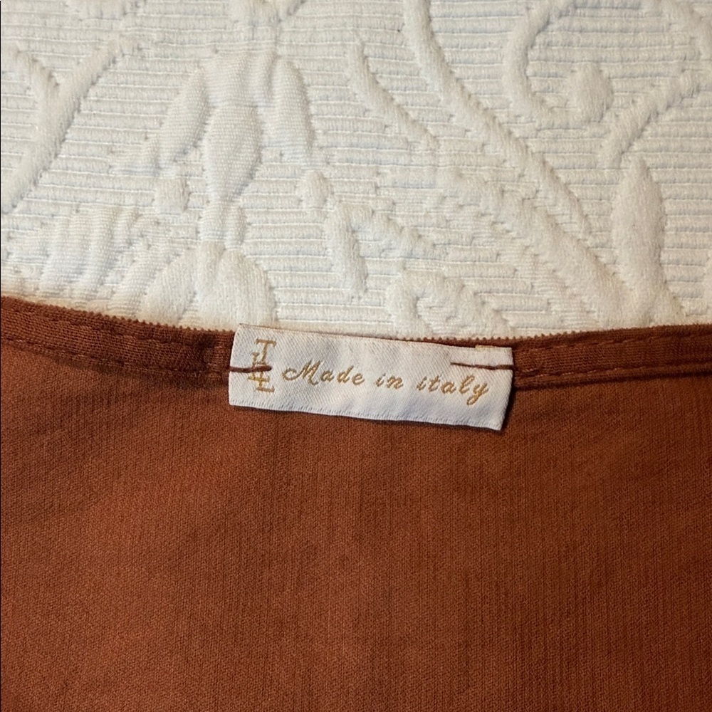 Rust Button-Down Dress. Made in Italy. Large/XL. Lightweight corduroy. - Picture 7 of 11